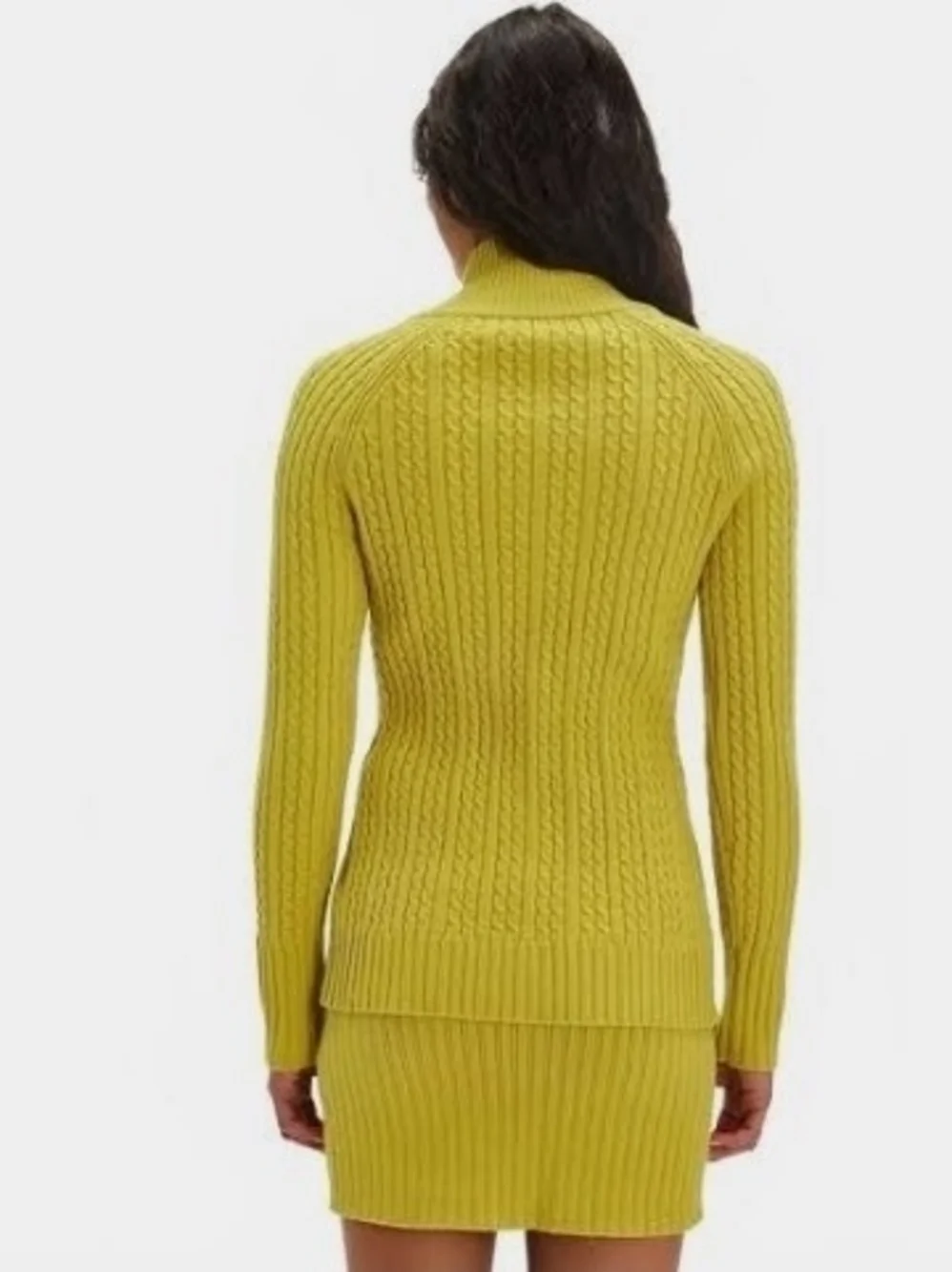 NWT Free People Eliza Mini Skirt Sweater Set Chartreuse New With Tags XS